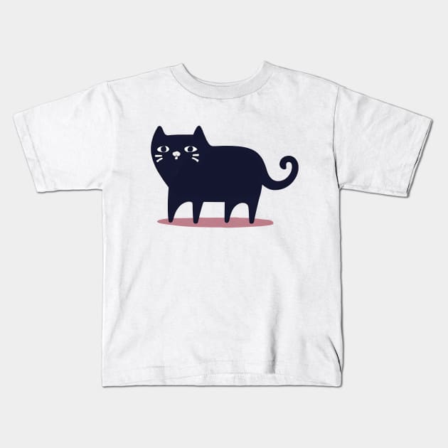 Black cat Halloween Kids T-Shirt by NomiCrafts